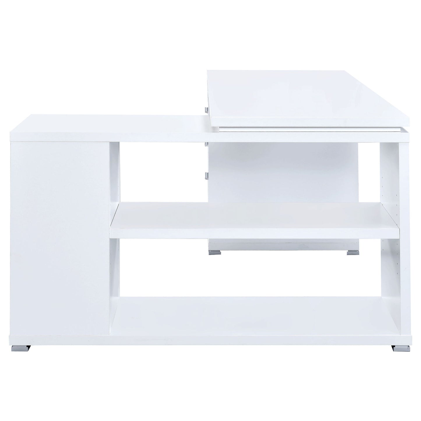 Tona - L-Shape Computer Desk With 3 Drawers And 5 Shelves