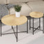 Radial - Pattern Coffee And End Table Set Waterproof Cover, Distressed Cylindrical Design (Set of 2)