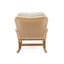 Modern 3 Piece Outdoor Seating Set With Cushioned Rattan Rocking Chairs And Wooden Accent Table