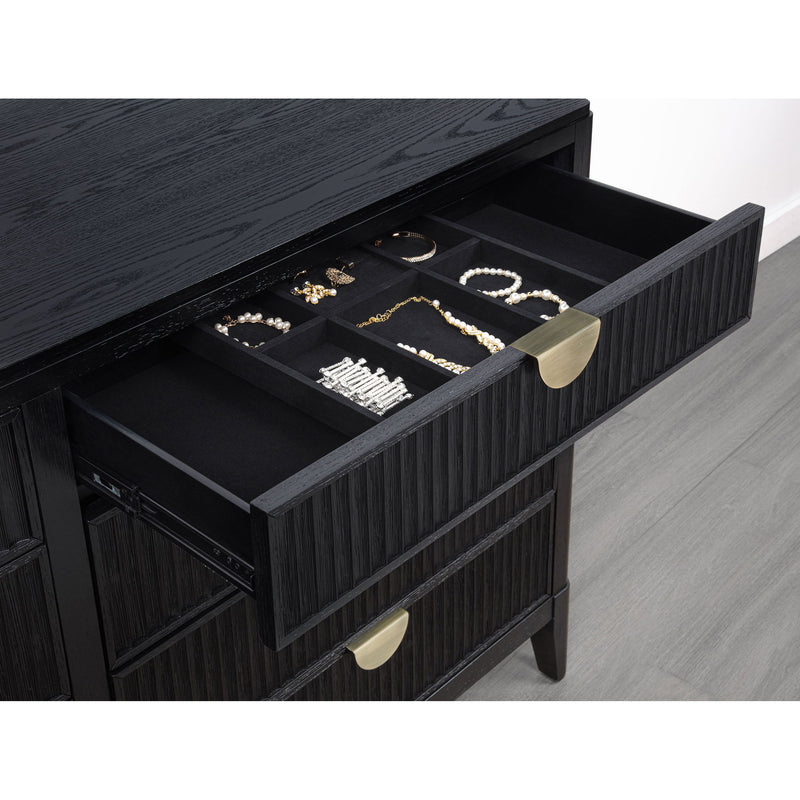 Ennis - 8 Drawer Dresser With Mirror - Black