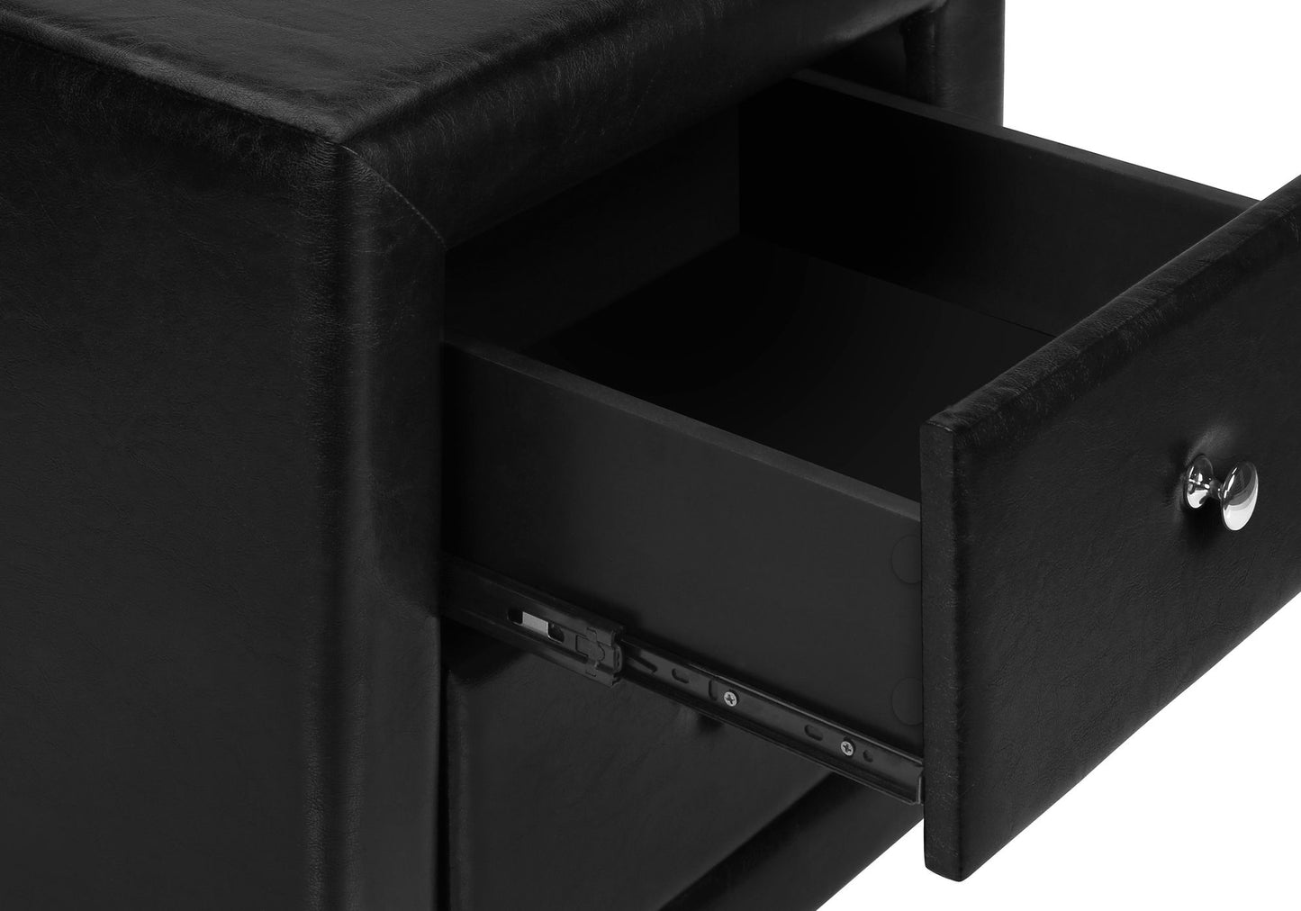 Nightstand, Storage Drawer Versatile Use, Upholstered, Transitional