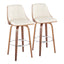 Gianna - Mid Century Modern Fixed Height Barstool With Swivel With Round Footrest (Set of 2)