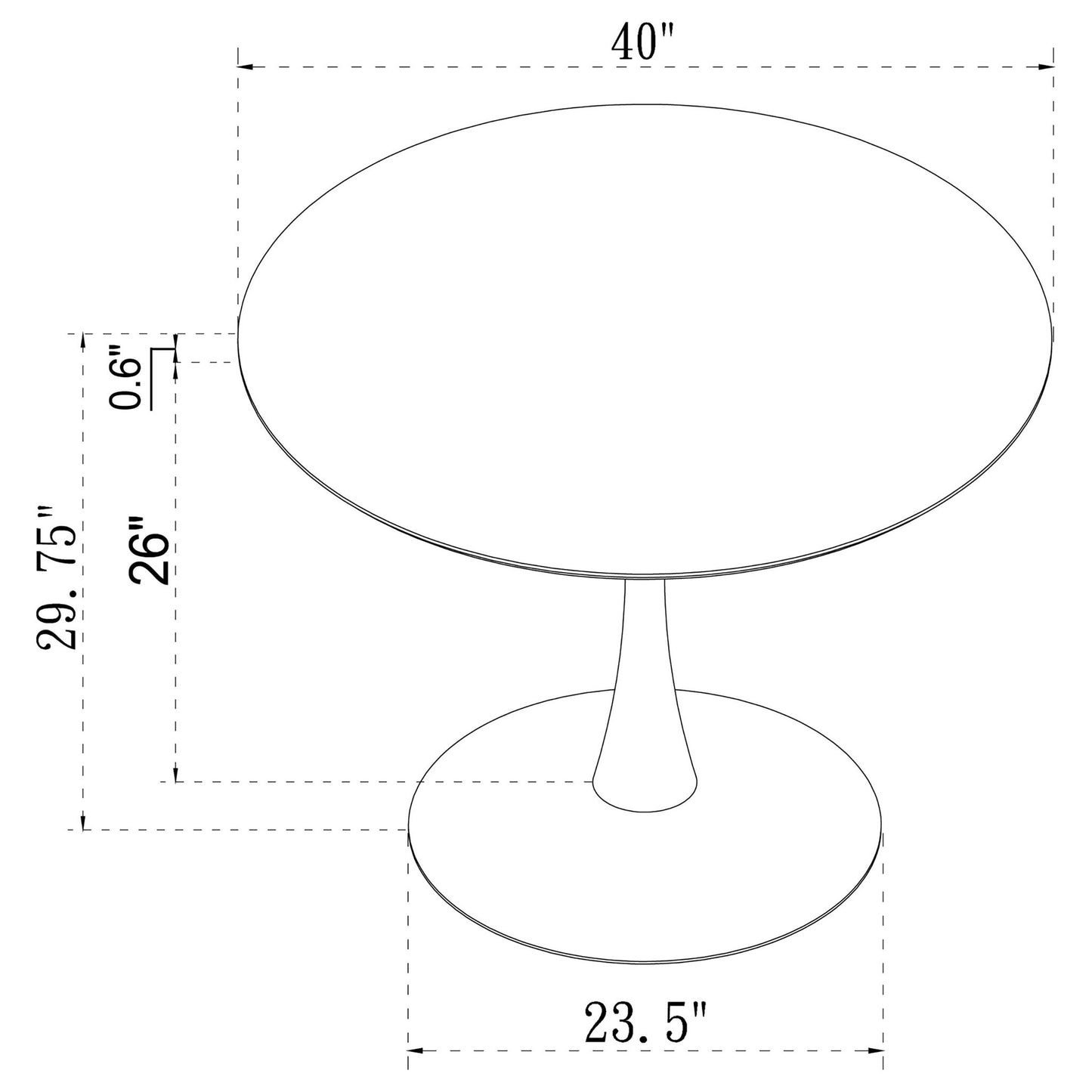 Round Dining Table With Pedestal Base - White