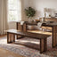 Dining Bench With Rattan Weave