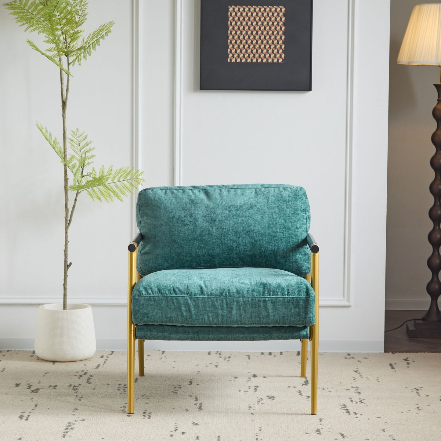 Modern Accent Chair With Cushions, Cozy Seating
