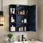 Bathroom Wall Storage Cabinet With Mirror And Adjustable Shelf, 6 Open Shelves