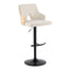 Stella - Contemporary Adjustable Barstool Stool With Swivel And Rounded T Footrest (Set of 2)