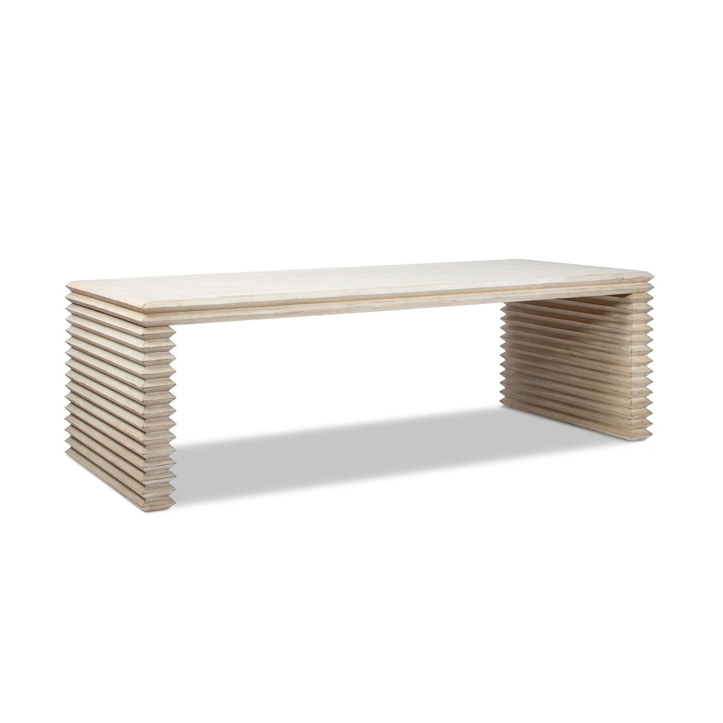 Veda - Geometric Waterfall Dining Table - White
