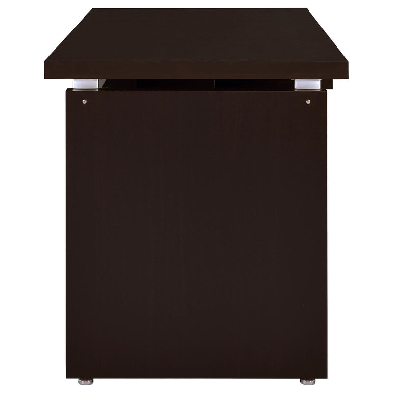 Floating - Top Computer Desk With Pullout Keyboard Shelf - Brown
