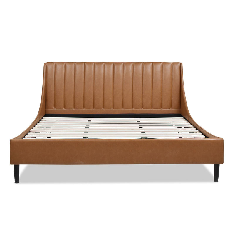 Aspen - Juego de cama de plataforma moderno con cabecero capitoné vertical