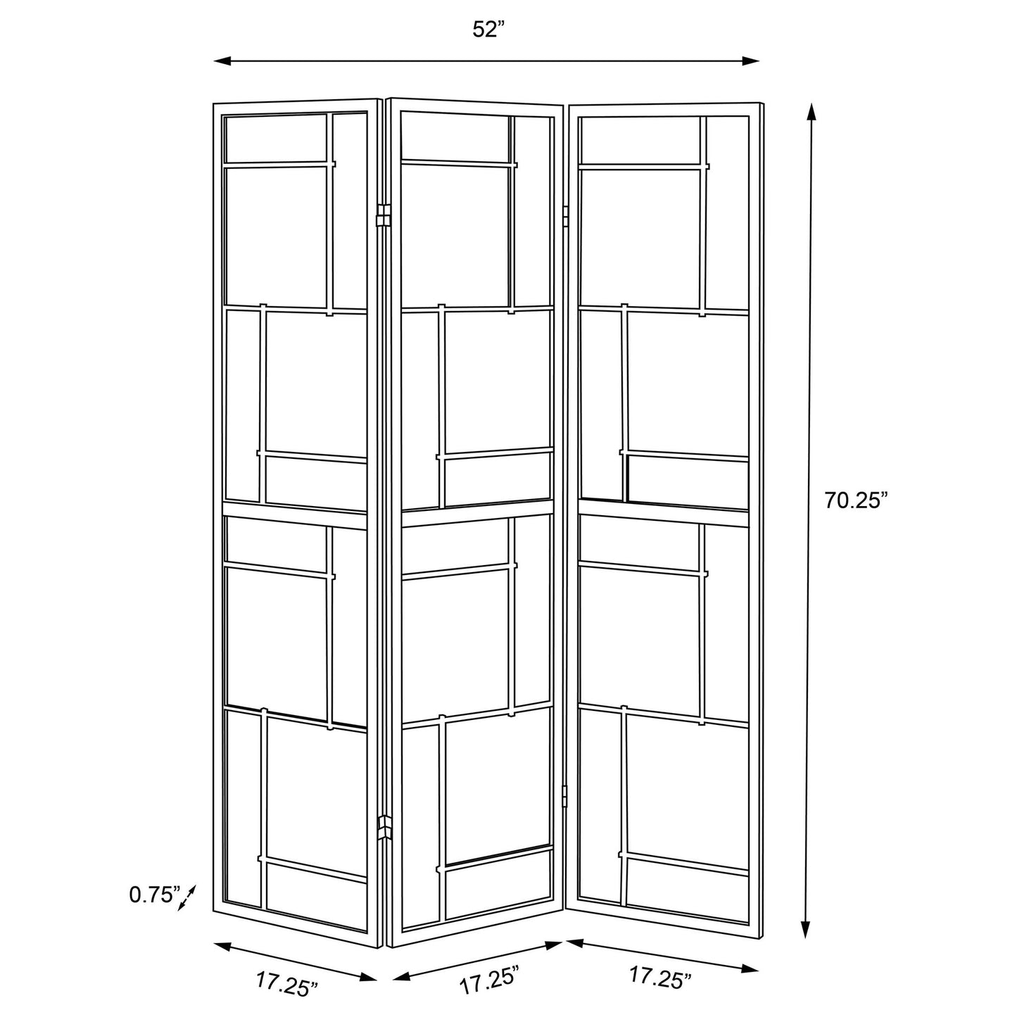 Reese - 3 Panel Room Divider Folding Shoji Screen With Accents - Beige / White