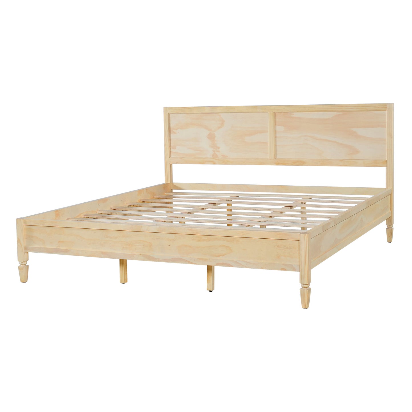 Classic Platform Bed Frame With Panel Headboard