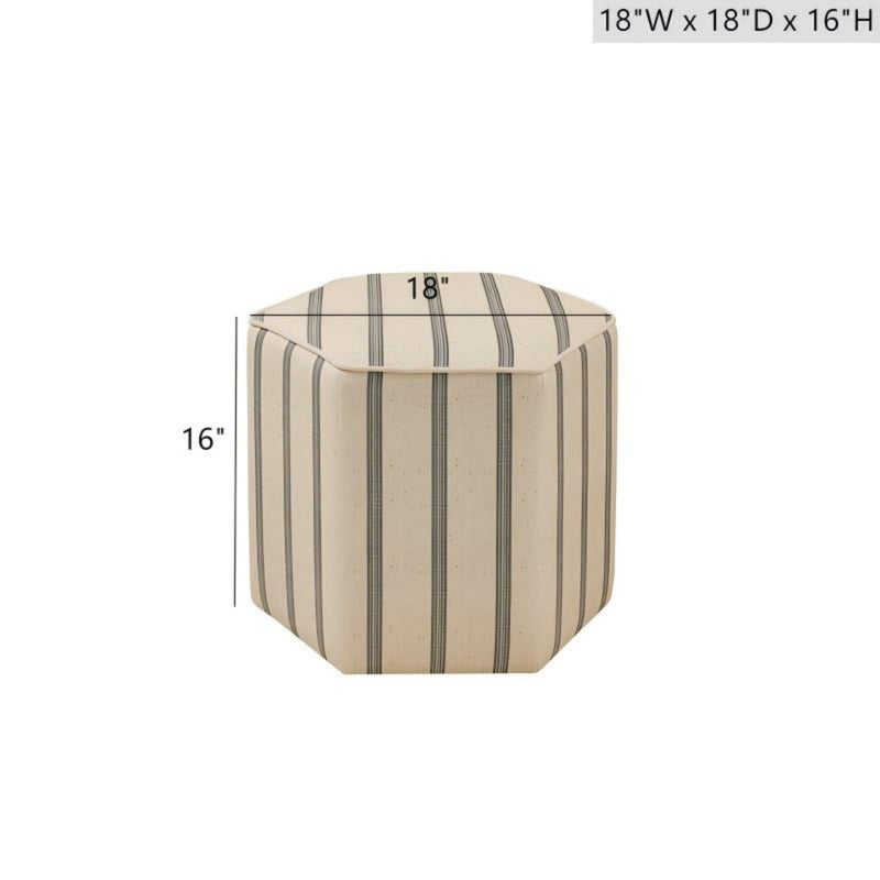 Accent Ottoman Printed Stripe