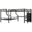 Twin Over Full L Shaped Bunk & Loft Bed With Built-In Wardrobe, Desk, And USB Ports - Black