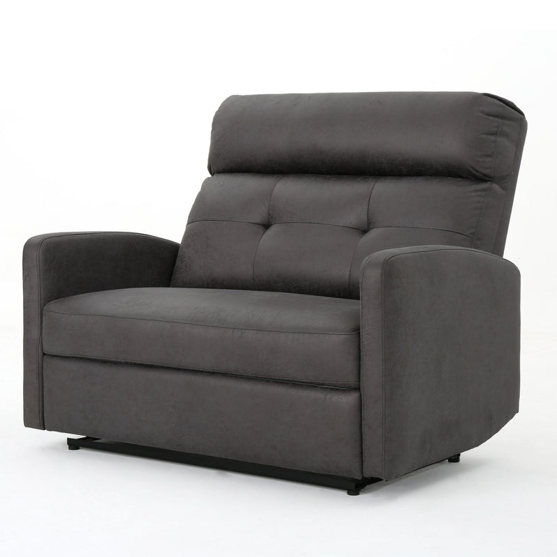Alma - Contemporary Upholstered Loveseat Recliner - Slate