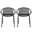 Stackable Outdoor Chairs With Breathable Plastic Backrest (Set of 2)
