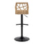 Folia - Mid Century Modern Adjustable Barstool With Swivel With Rounded T Footrest (Set of 2)