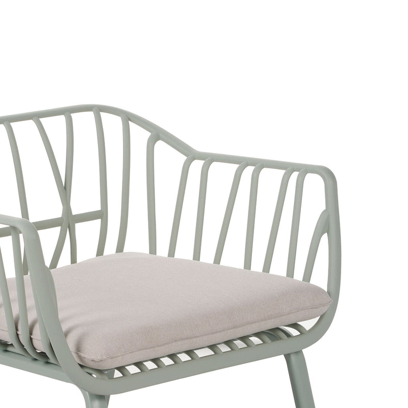 Huron - Outdoor Patio Club Chair (Set of 2) - Beige / Light Green