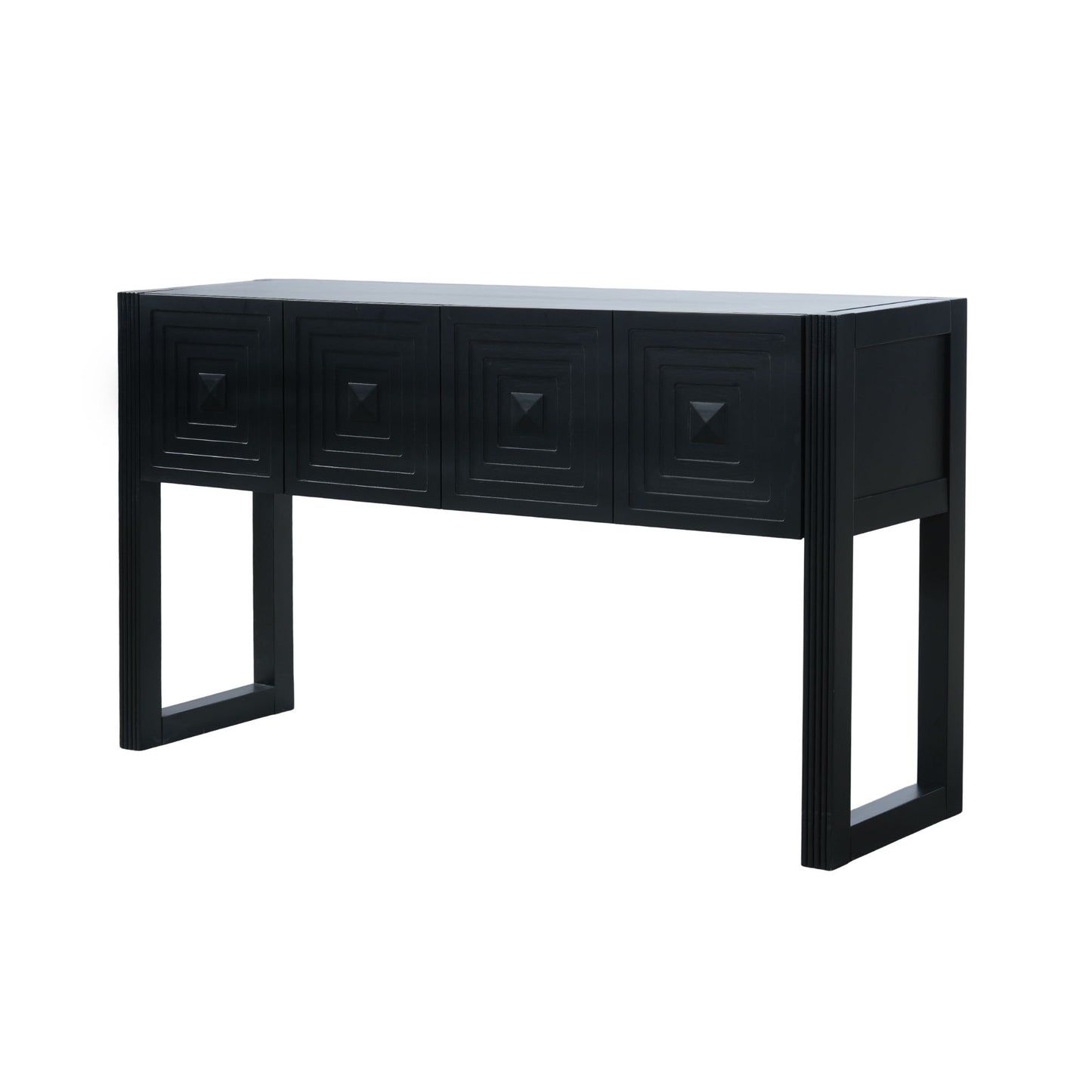 Geometric Carved Console Table With 3 Soft Close Drawers