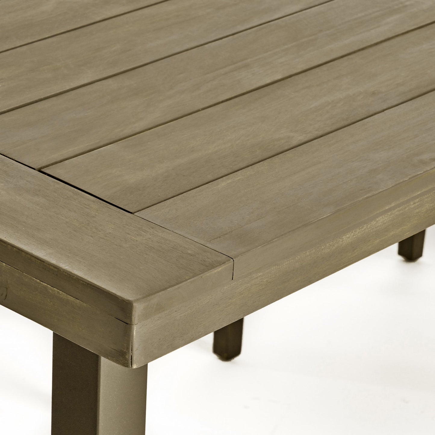 Acacia Wood Dining Table With Slat Design