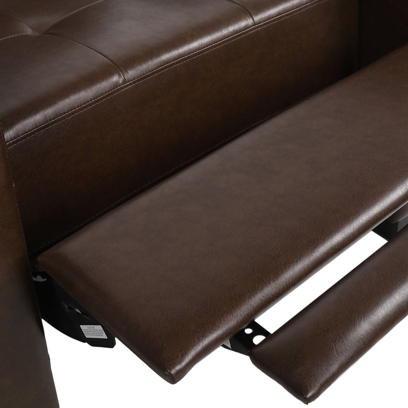Langseth - Contemporary Tufted Pushback Recliner - Dark Brown