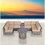 Wicker Outdoor Lounge Set With Cushions And Fire Pit