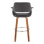Vintage Flair - Mid Century Modern Fixed Height Barstool With Swivel & Round Footrest (Set of 2)