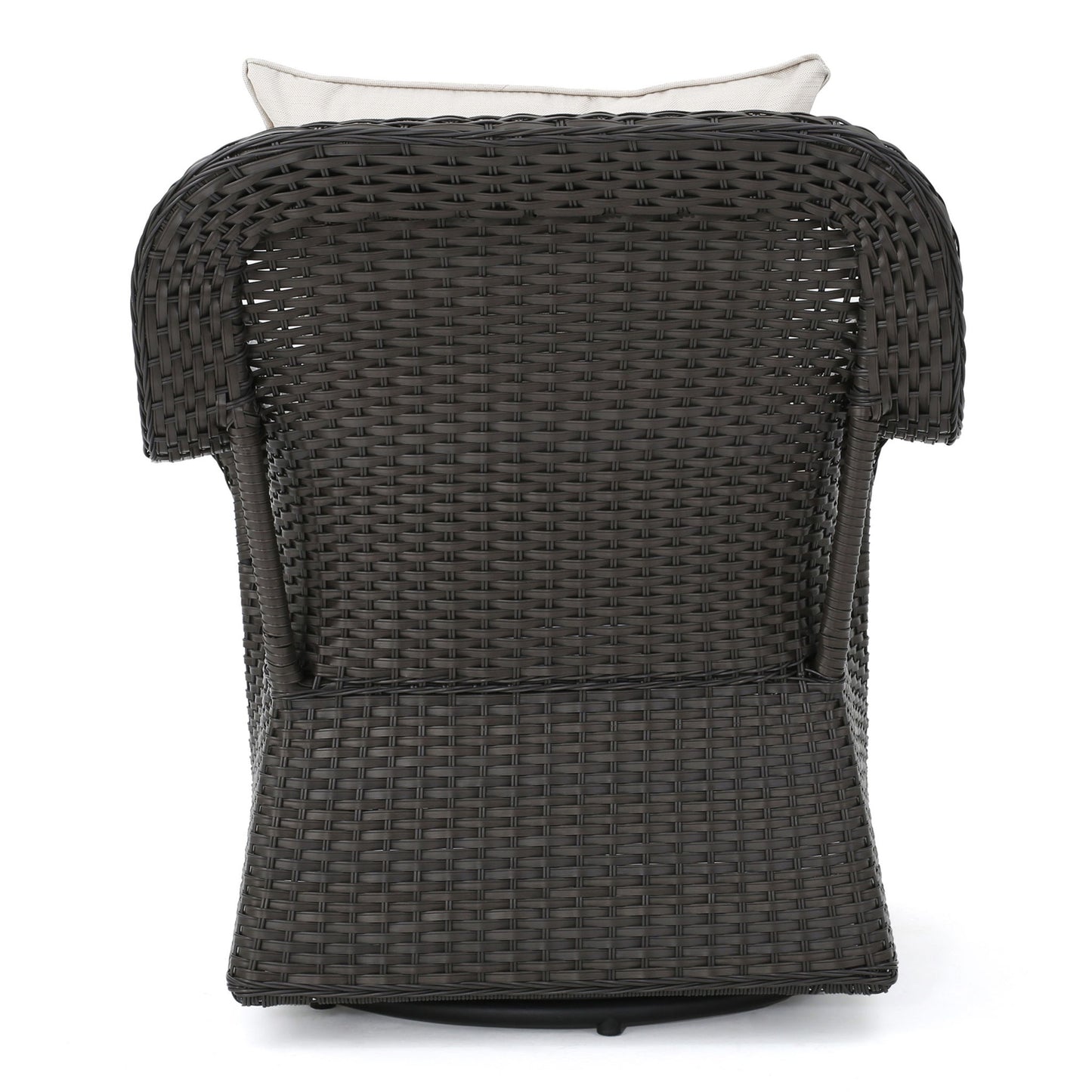 Amaya - Outdoor Swivel Rocker Chair With Water Resistant Cushions - Brown / Beige