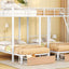 Triple Bunk Bed With Drawers And Guardrails