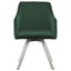 Tufted Swivel Dining Chair With Slim Sloped Arms - Green