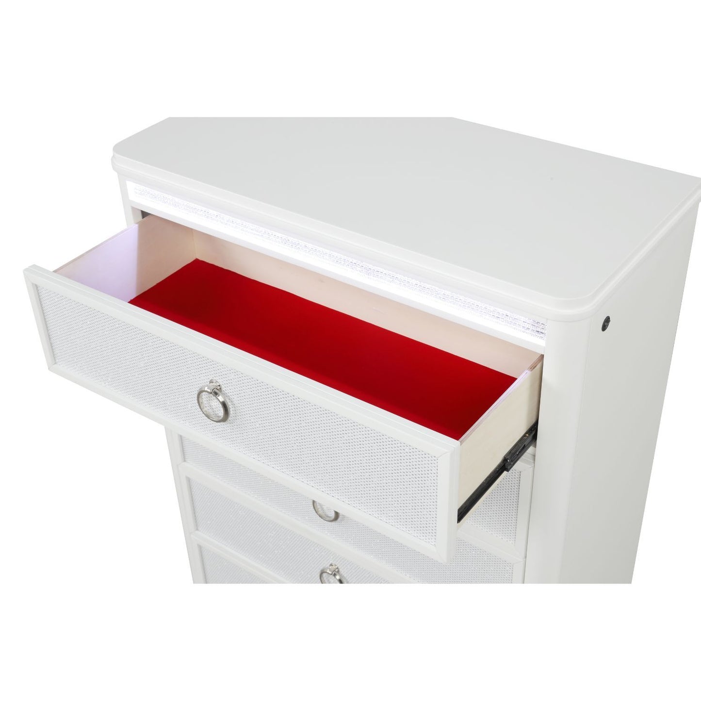 Abigale - 5 Drawer Chest With LED Lighting - White