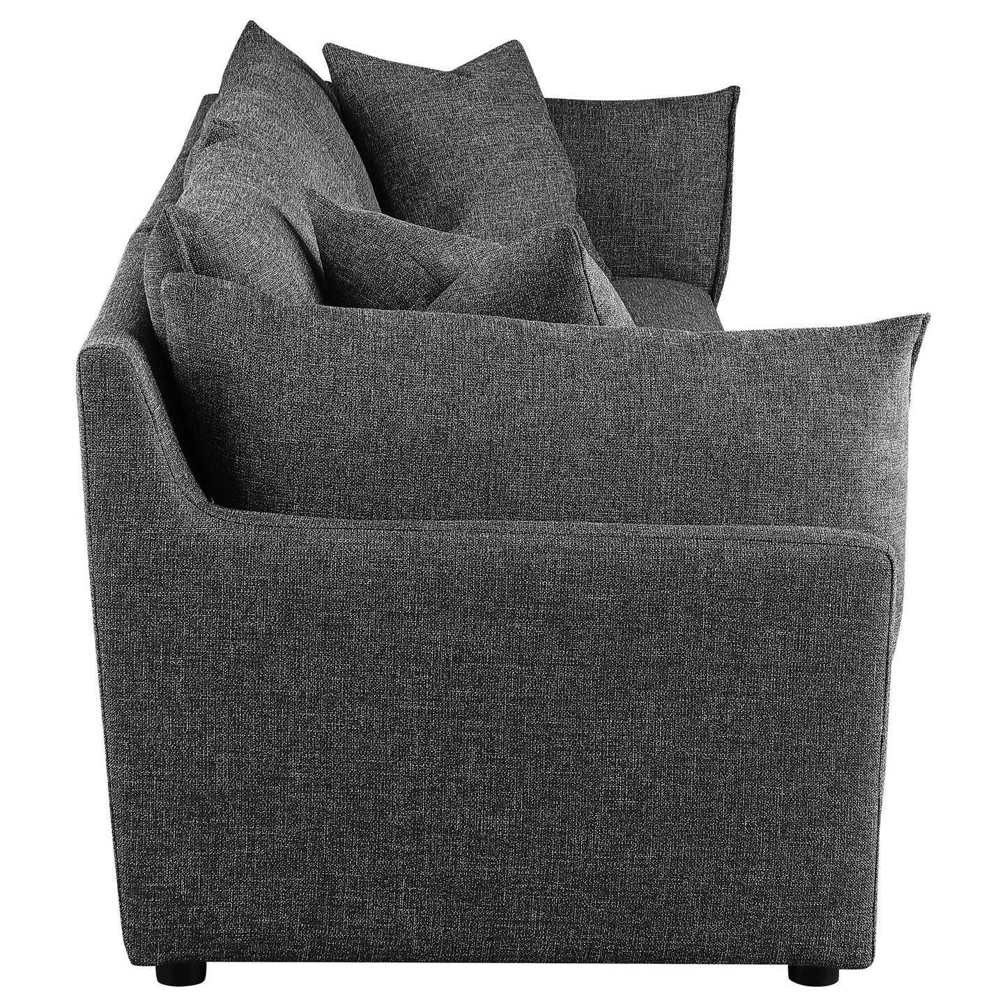 Tomasina - Modular Sofa With Cushions And Padded Arms - Black
