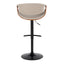 Symphony - Mid Century Modern Adjustable Barstool With Swivel With Rounded T Footrest (Set of 2)