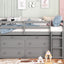 Loft Bed With Retractable Writing Desk And 4 Drawers, With Lateral Portable Desk And Shelves