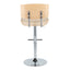 Lombardi - Contemporary Adjustable Barstool With Swivel With Straight T Footrest (Set of 2)
