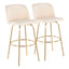 Toriano - Contemporary Fixed Height Barstool With Swivel And Round Footrest (Set of 2)