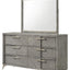 6 Drawer Dresser Book Matched Veneers - Gray