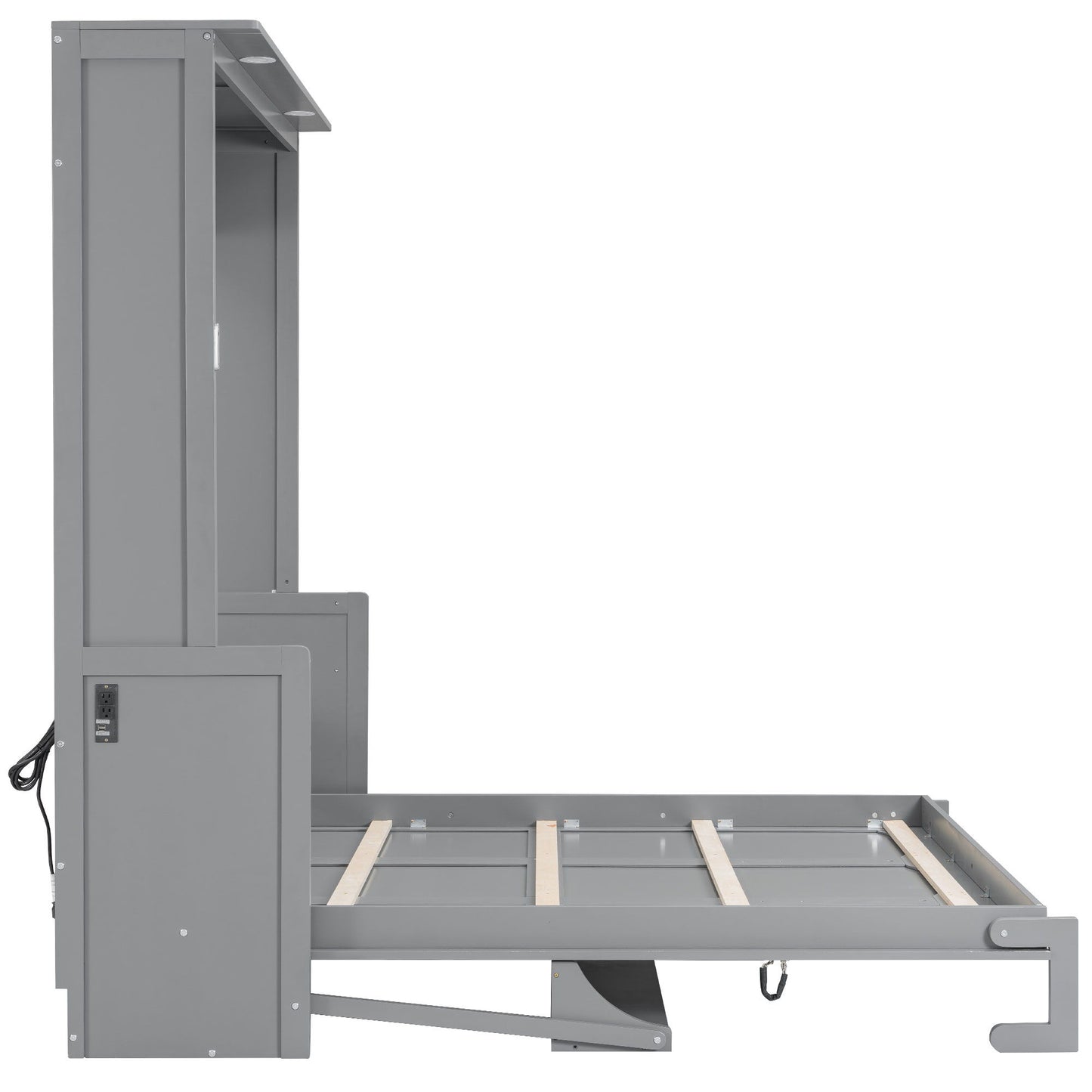 Murphy Bed With Desk, LED Lights & USB Charging Station