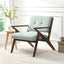 Modern Accent Chair With Plush Cushions, Angled Arm Design - Green