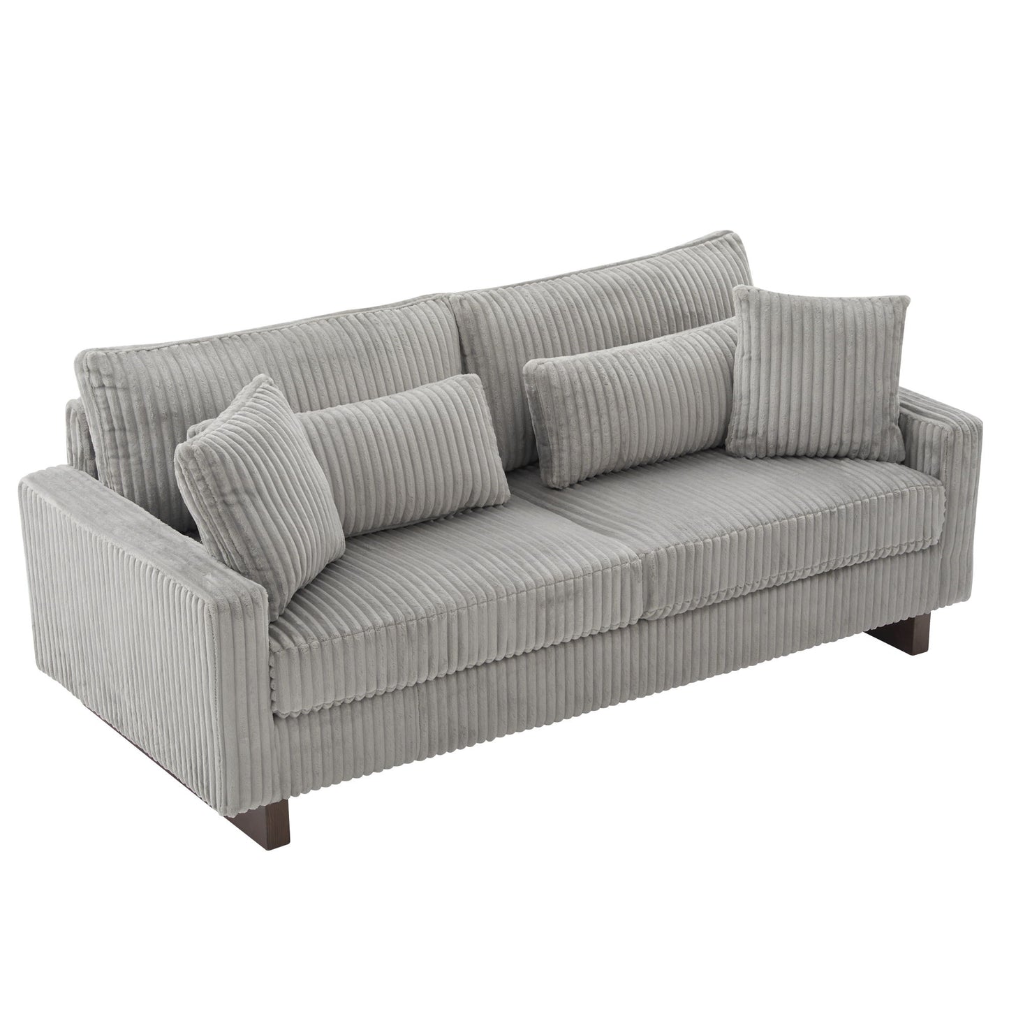 Modern Loveseat Sofa With 4 Pillows