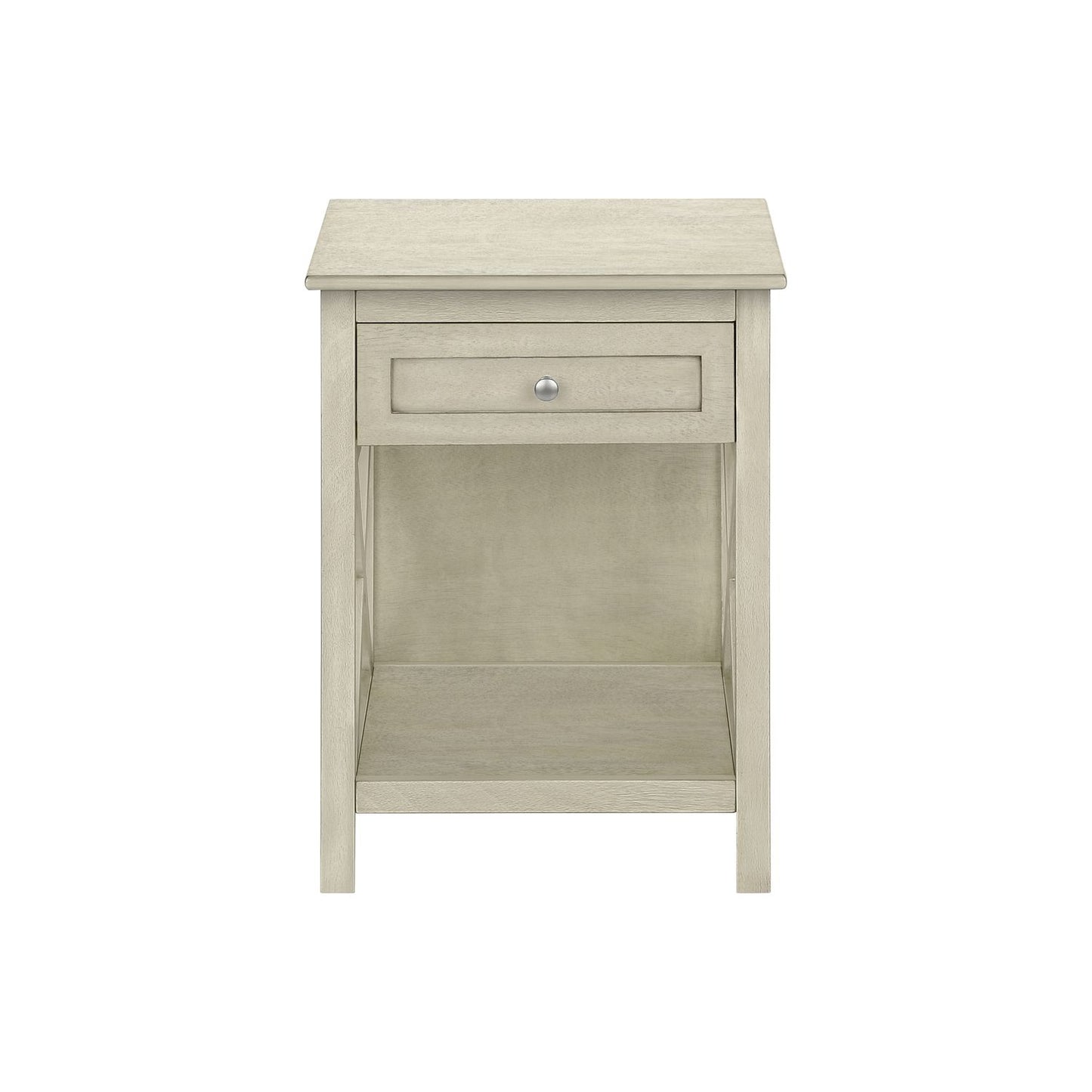Accent End Table, 2 Tier, Storage Drawer, Transitional Style