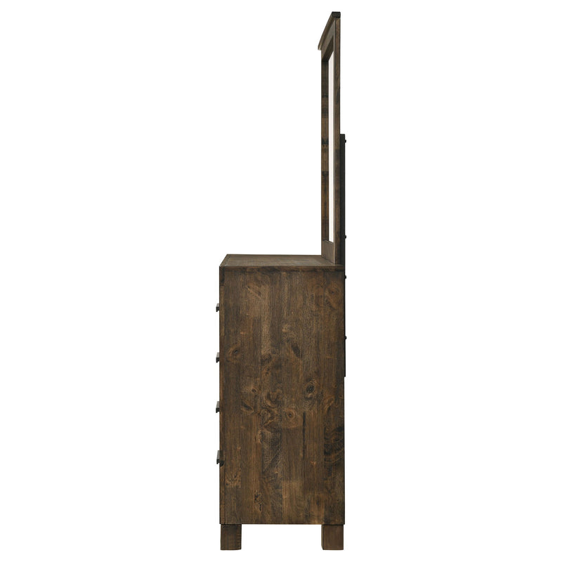 Bren - 8 Drawer Dresser With Mirror - Rustic Brown