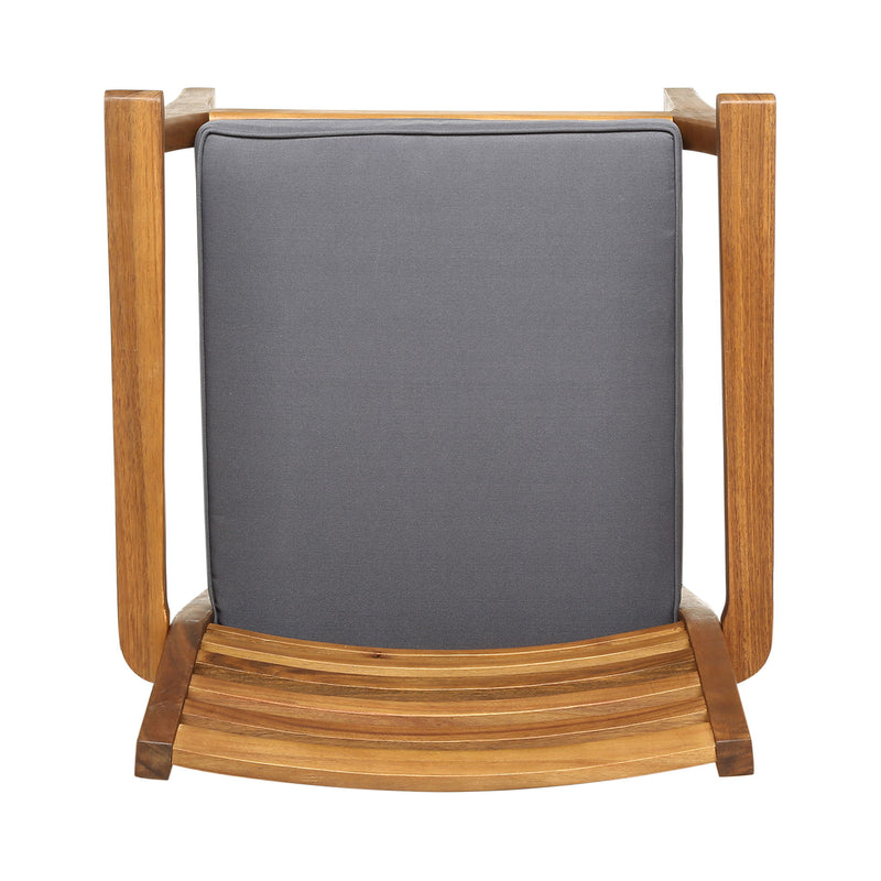 Outdoor Dining Chair With Slat Back And Acacia Wood Frame (Set of 2) - Gray