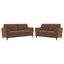 Dania - 2 Piece Upholstered Crescent Arm Sofa Set - Rust