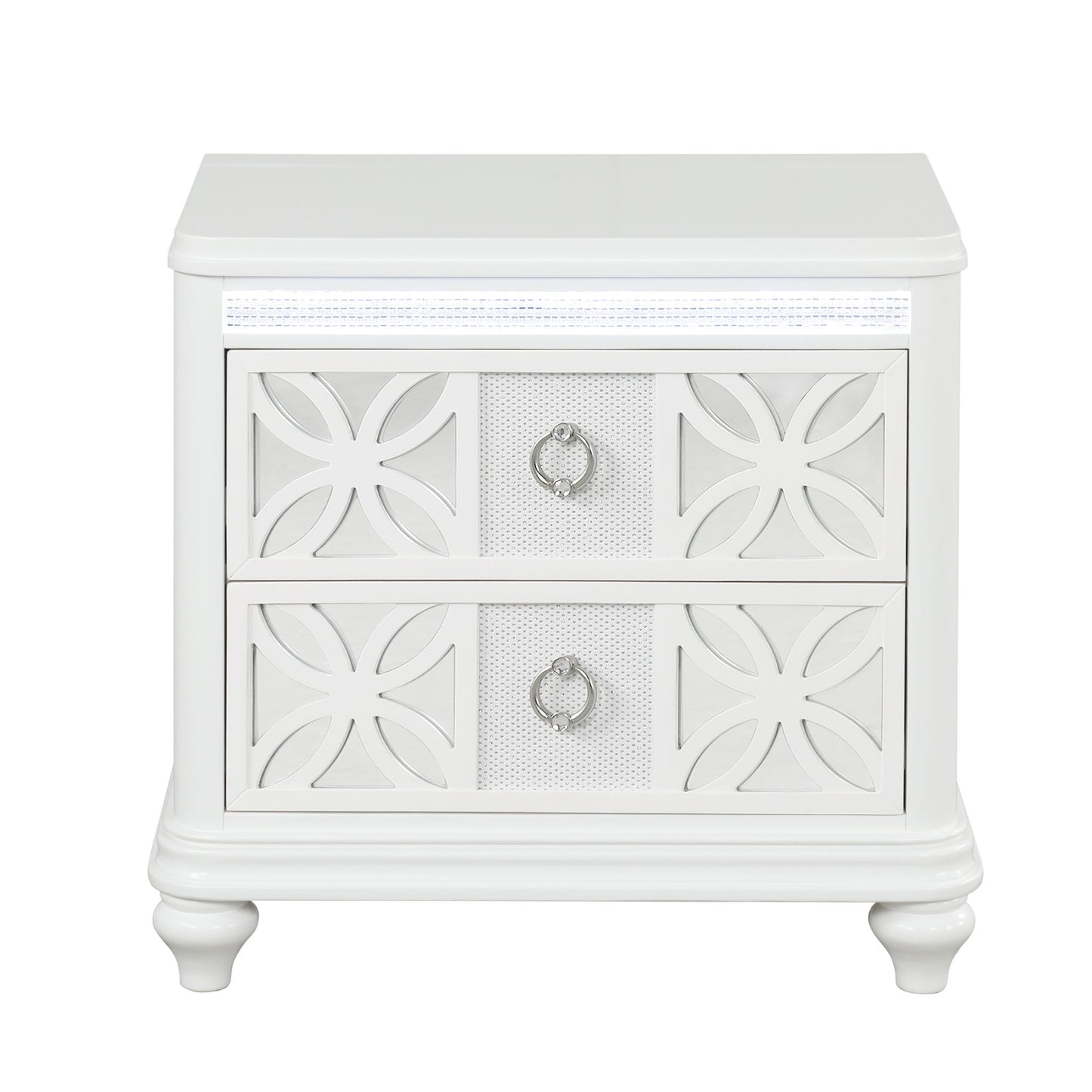 Abigale - 2 Drawer Nightstand With LED - White