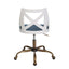 Charlotte - Farmhouse Task Chair - Antique Copper / White / Blue