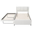 Upholstery Platform Bed With Trundle, Trundle Can Be Flat Or Erected