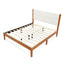 Platform Bed Frame With Upholstered Headboard, Slat Support