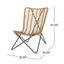 Wicker Chair With Geometric Cross Base, (Set of 2) - Light Brown