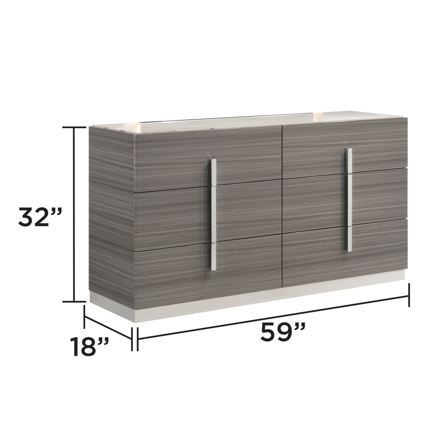 Altima - 6 Drawer Dresser (Mirror Not Included) - Gray